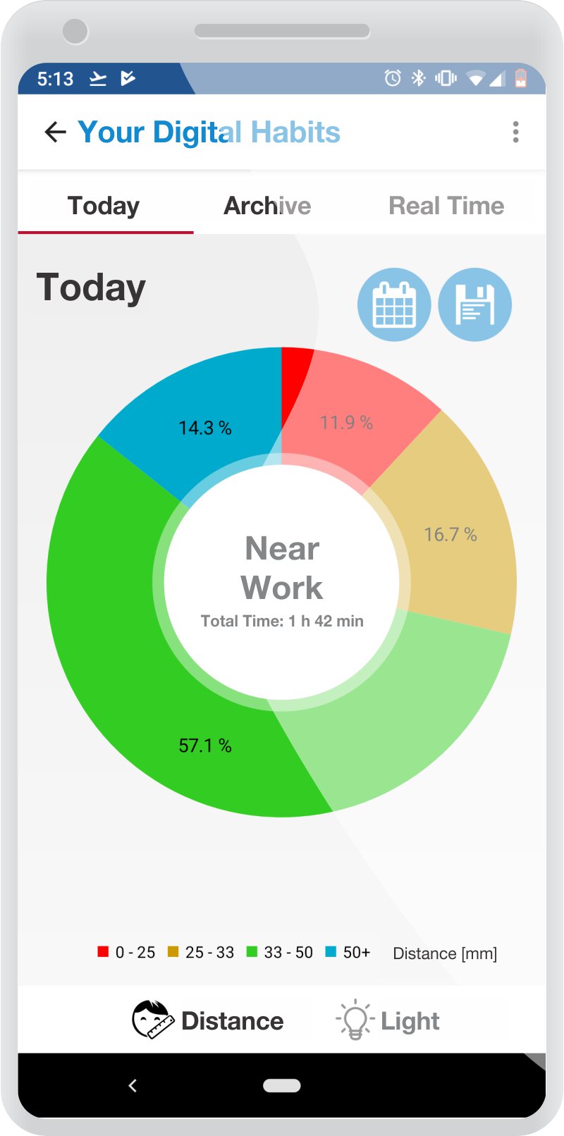 Myopia.app habits screen