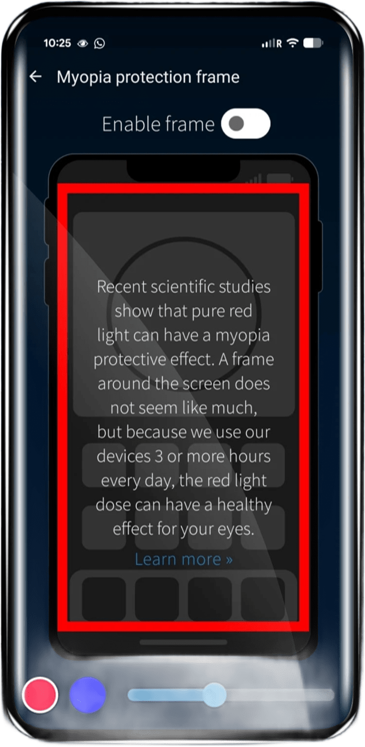 Red light protection frame